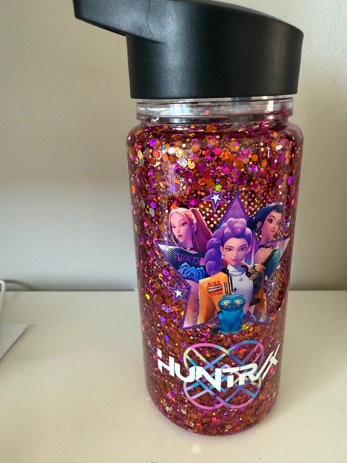 Pre-made Orange/pink K-pop 10oz snow globe